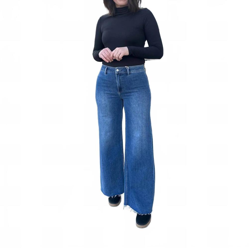 NEW RISEN hinsdale high rise wide leg jeans in medium wash